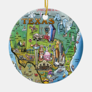 Texas USA Map Ceramic Tree Decoration