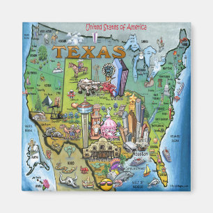Texas USA Map Magnet