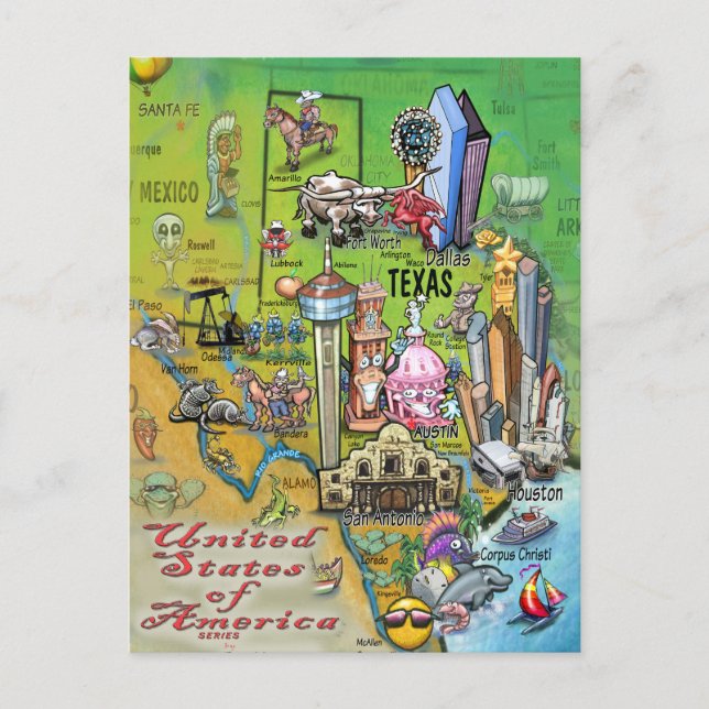 Texas USA Postcard (Front)
