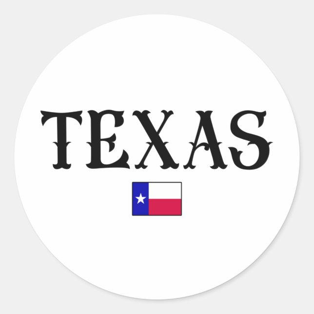 Texas USA State Map Flag Classic Round Sticker (Front)