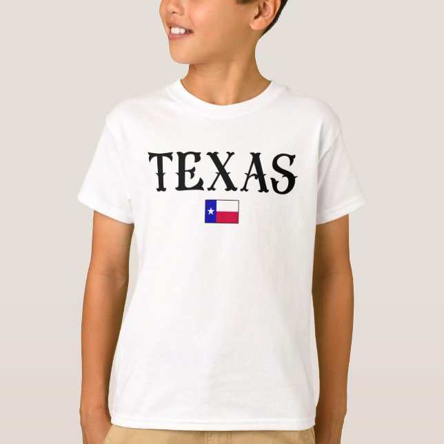 Texas USA State Map Flag T-Shirt (Front)
