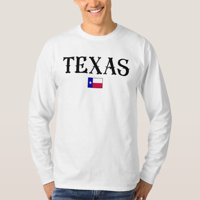 Texas USA State Map Flag T-Shirt (Front)