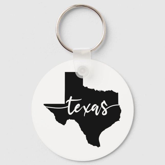 Texas USA State Map Key Ring (Front)