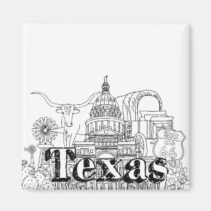 Texas Vacation Drawing Vacation Art Traveling Desi Magnet