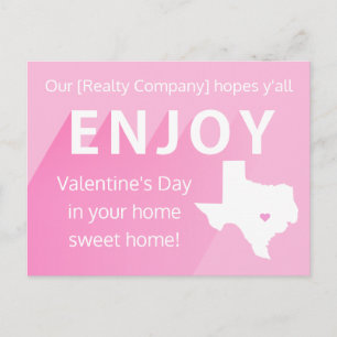 Texas Valentine's Day Realtor Marketing Postcard