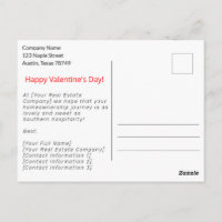 Texas ♥ Valentine's Day Realtor Marketing Postcard