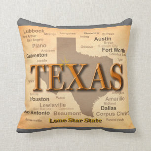 Texas Vintage Map Cushion