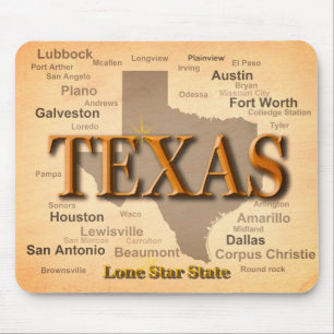 Texas Vintage Map Mouse Mat