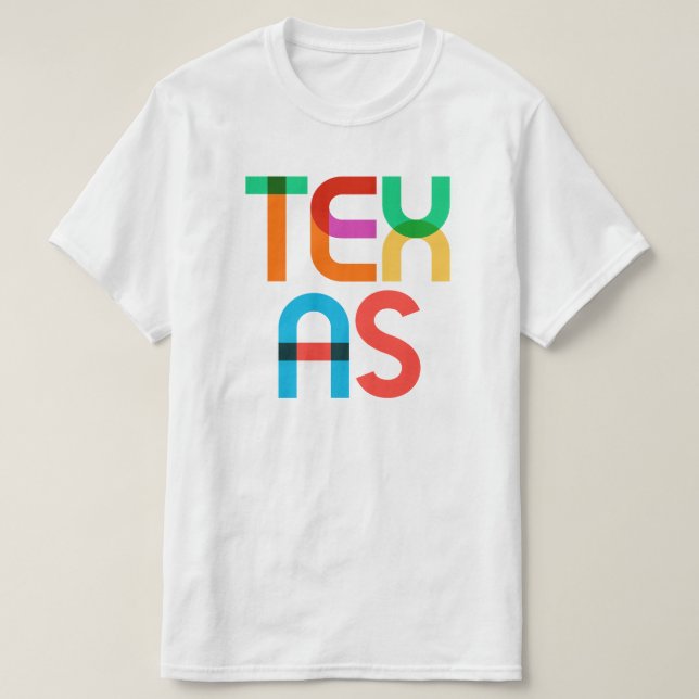 Texas Vintage Retro Colourful 80s Pop Art T-Shirt (Design Front)