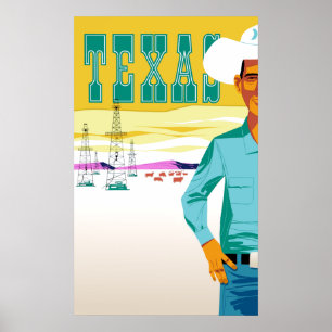 Texas. Vintage Style Travel Poster