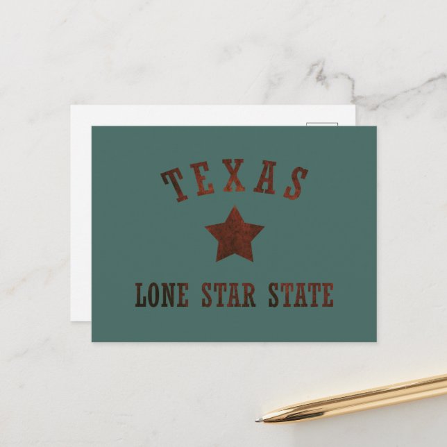 Texas vintage the lone star state holiday postcard (Front/Back In Situ)