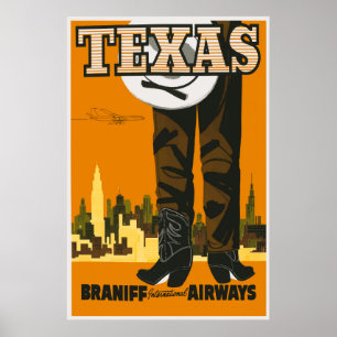 Texas Vintage Travel Poster