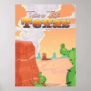 Texas Vintage Travel Poster