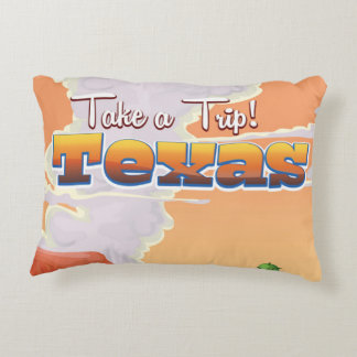Texas Vintage Travel Poster Decorative Cushion