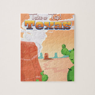 Texas Vintage Travel Poster Jigsaw Puzzle