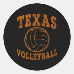 Texas Volleyball Distressed Classic Round Sticker