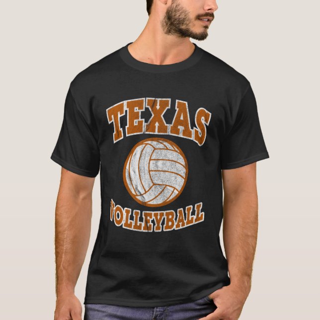 Texas Volleyball Distressed T-Shirt (Front)