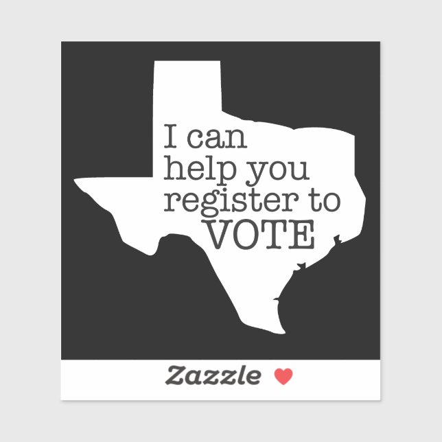 Texas Voter Registration Sticker (Sheet)
