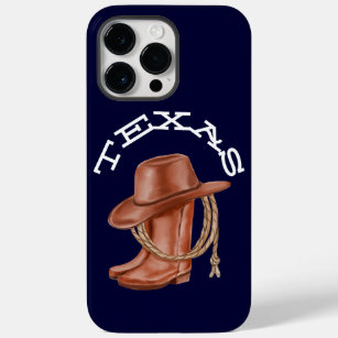 Texas Watercolor Cowboy Cowgirl Brown and Blue Case-Mate iPhone 14 Pro Max Case