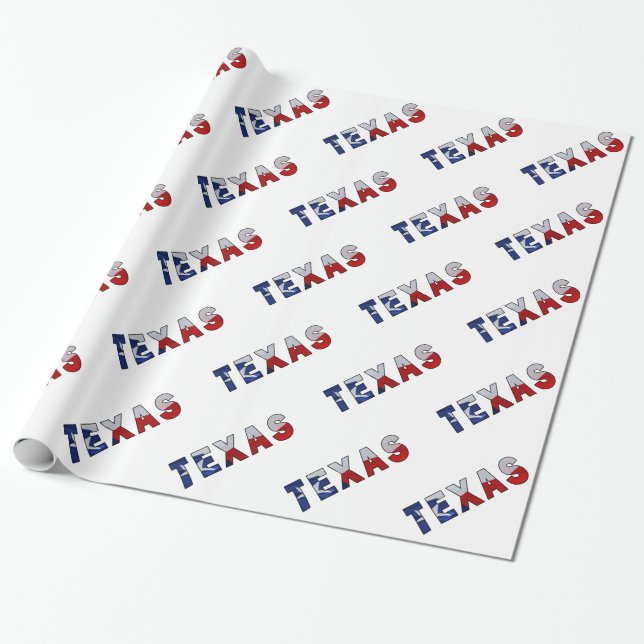 Texas Waving Flag Wrapping Paper (Unrolled)