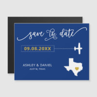 Texas Wedding Save the Date Card, Map