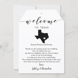 Texas Wedding Welcome Tag, Letter and Itinerary