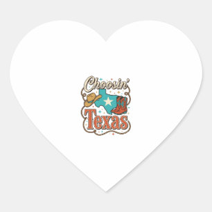 Texas Western Vintage Cowgirl Graphic T-Shirt Desi Heart Sticker