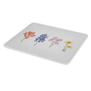 Texas Wild Flowers - Indian Paintbrush, Bluebonnet Cutting Board