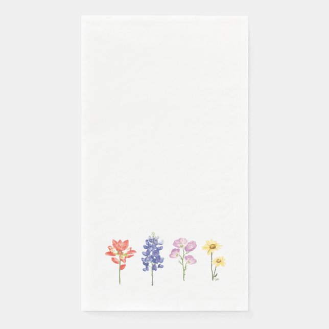 Texas Wild Flowers - Indian Paintbrush, Bluebonnet Napkin (Front)