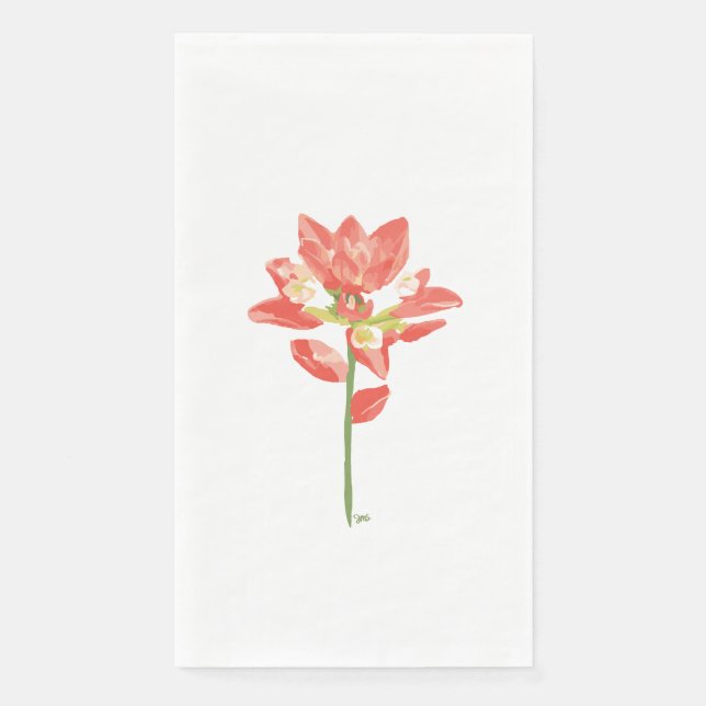 Texas Wild Flowers - Indian Paintbrush, orange Napkin (Front)
