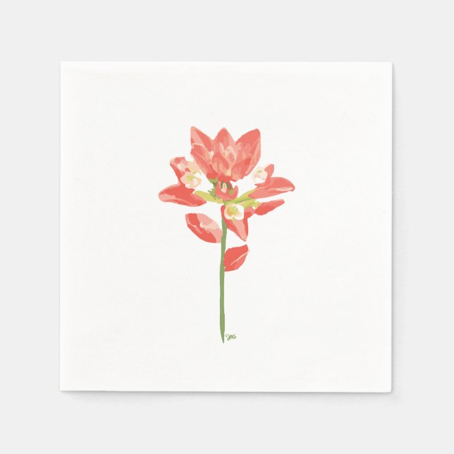 Texas Wild Flowers - Indian Paintbrush, orange Napkin (Front)