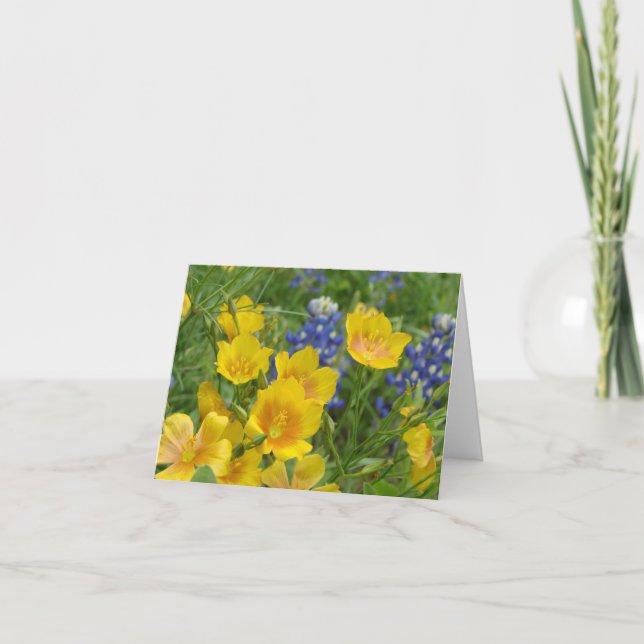 Texas Wildflower Bluebonnet & Flax Notecard (Front)