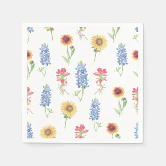 Texas Wildflower Pattern Napkin