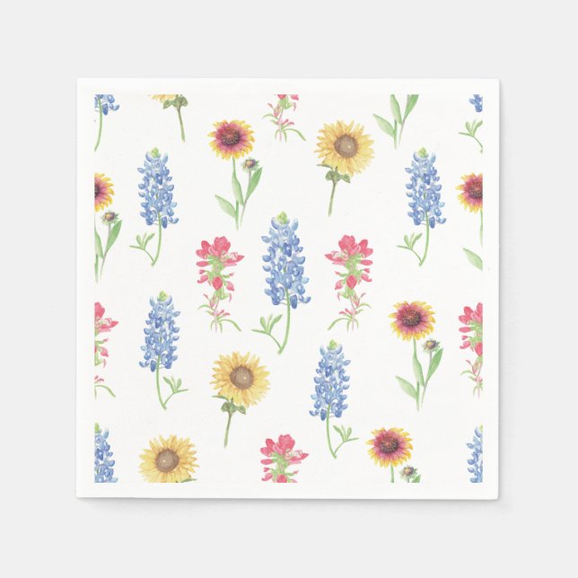 Texas Wildflower Pattern Napkin (Front)