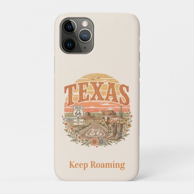 Texas Wildflower Road Trip Tech Style Case-Mate iPhone Case (Back)