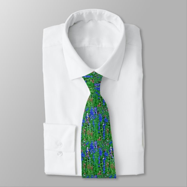 Texas Wildflowers Neck Tie (Tied)