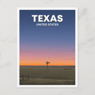 Texas Windmill on the Open Range Big Spring Postcard