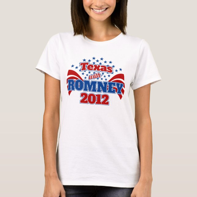 Texas with Romney 2012 T-Shirt (Front)