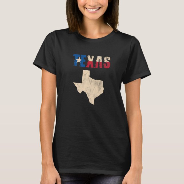 Texas with silhouette of Texas  T-Shirt (Front)