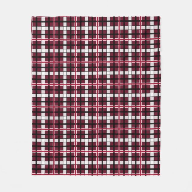Texas Woman's University Tartan Fleece Blanket (Front)