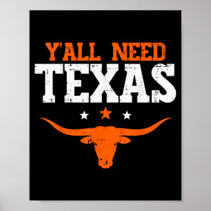 Texas Women Kids Men Boys Girls Youth Teen  Poster