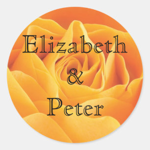 Texas Yellow Rose Personalised Wedding Classic Round Sticker