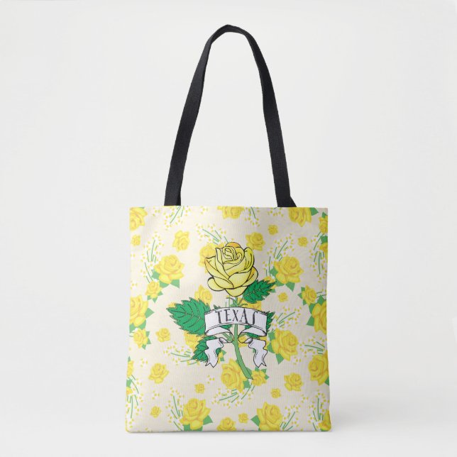 Texas, Yellow Rose Tote Bag (Front)