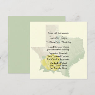 Texas Yellow Rose Wedding Invitation