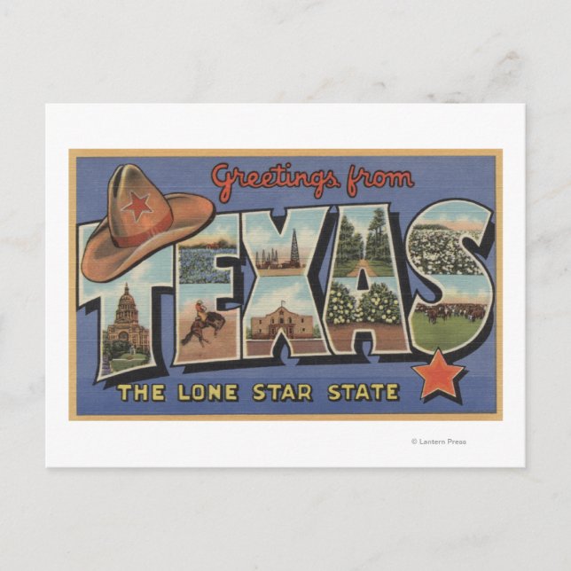 TexasGreetings From The Lone Star State Postcard (Front)