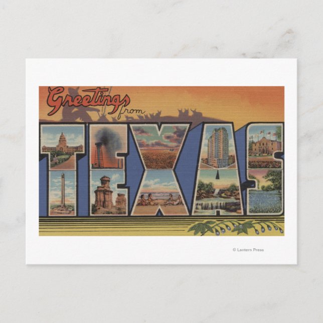 TexasLarge Letter Scenes 3 Postcard (Front)