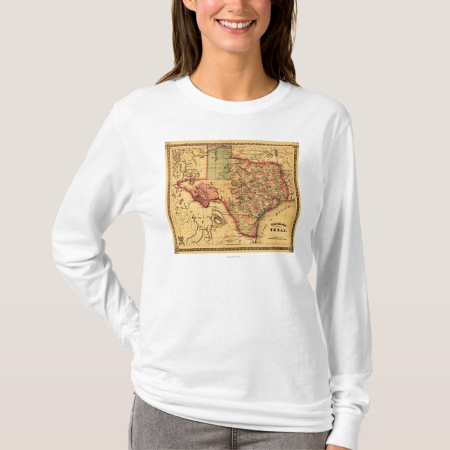 TexasPanoramic Map T-Shirt (Front)