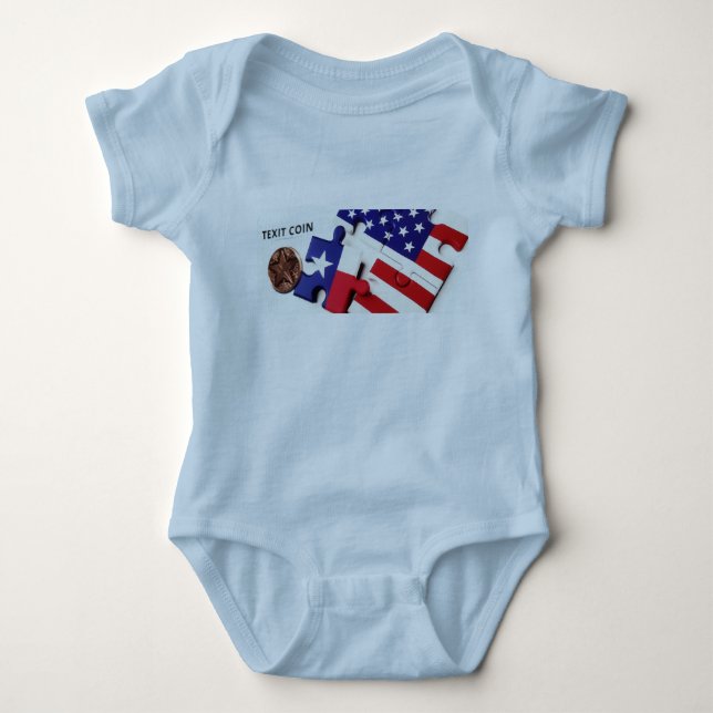 TeXit Coin Baby Blue Bodysuit (Front)