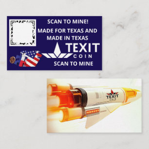 TeXit Coin Dark  Blue Blue QR Code Business Card