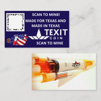TeXit Coin Dark  Blue Blue QR Code Business Card